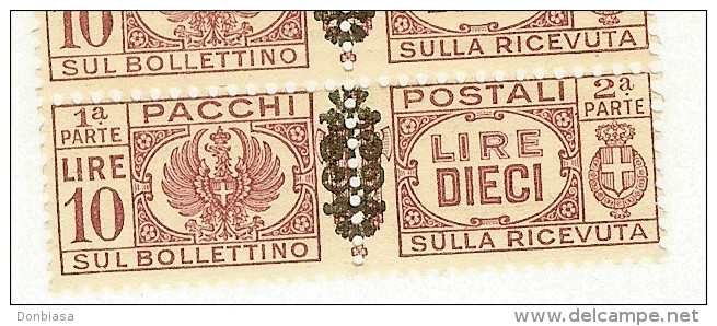 Luogotenenza: 1945 Pacchi Postali Soprastampati Con Fregio. 10 Lire NUOVO** - Paketmarken