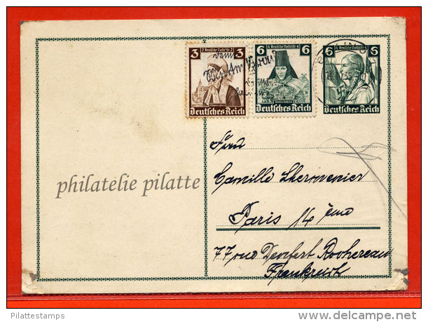 ALLEMAGNE ENTIER POSTAL DE 1935 DE BERLIN POUR PARIS - Briefe U. Dokumente