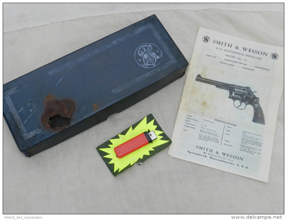 TRES ANCIENNE BOITE REVOLVER SMITH  & WESSON K.38 MASTERPIECE - Armes Neutralisées