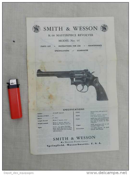 TRES ANCIENNE BOITE REVOLVER SMITH  & WESSON K.38 MASTERPIECE - Armes Neutralisées