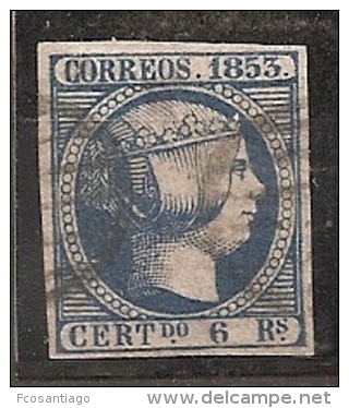 ESPAÑA 1853 - Edifil 021 Adelgazamiento) - VFU - Usados