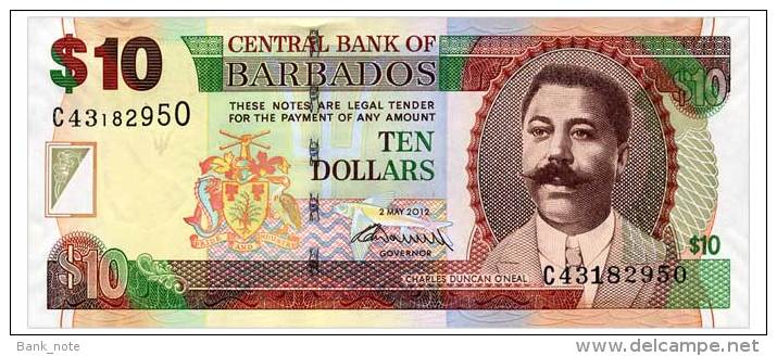 BARBADOS 10 DOLLARS 2012 Pick 68c Unc - Barbados