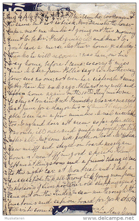 Great Britain UPU Postal Stationery Ganzsache Entier 1 P Queen Victoria YORK "930" 1894 To BELLEVILLE Canada (2 Scans) - Stamped Stationery, Airletters & Aerogrammes