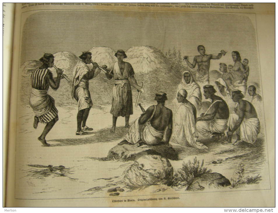 Ethiopia - Osterfeier In Mensa - Kretschmer Äthiopien  - Wood Engraving 1864 ILZ1864.201 - Documentos Históricos