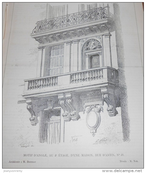 La Semaine Des Constructeurs. N°4. 24 Juillet 1886.Maison De Rapport à Paris. Habitation Particulière à Poissy. - Magazines - Before 1900