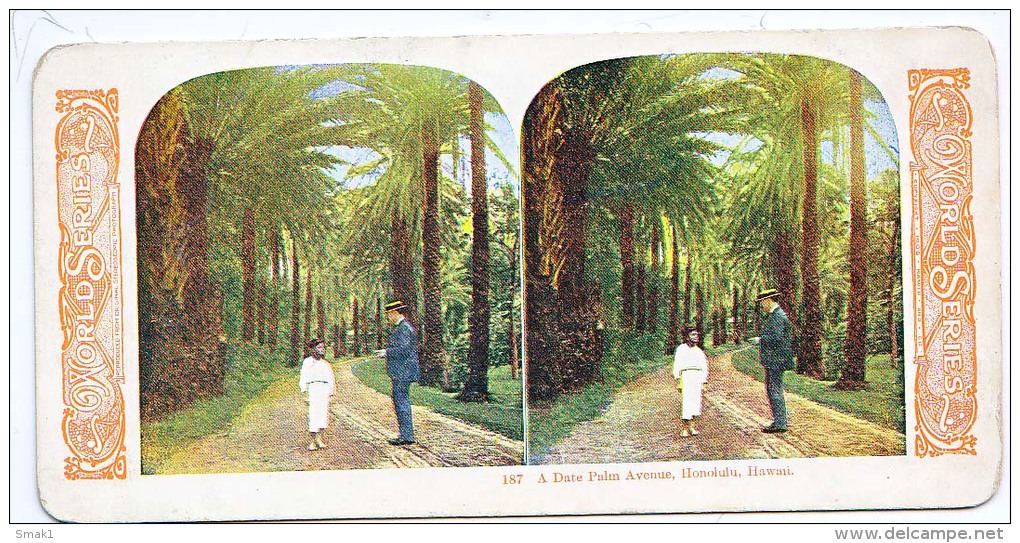 AK HONOLULU HAWAI WORLDS SERIES STEREOSCOPIC COLOR PHOTO - Honolulu