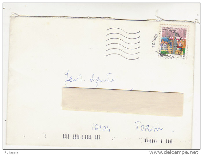 A2431 -  800&pound; Piano Marshall Iso Su Lettera  VG Torino 17-07-1998 - 1981-90: Poststempel