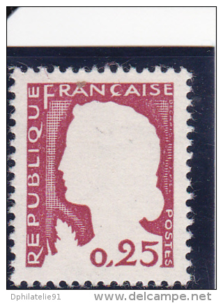 MARIANNE DE DECARIS 0,25 - Gris Omis - N°1263g Y Et T Neuf** - 1960 Maríanne De Decaris