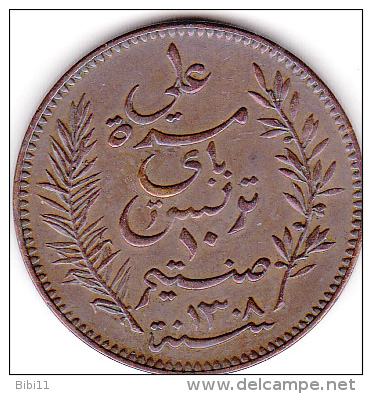 TUNISIE. 10 CENTIMES 1891 A . BRONZE  . XF/SUP - Tunisia