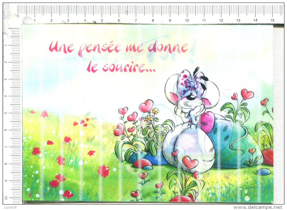 CARTE POSTALE   VISEO REFLETS  - DIDDL  - Carte Collector    7 A -  Une Pensée Me Donne Le Sourire .... Elle Est Poi Toi - Diddl