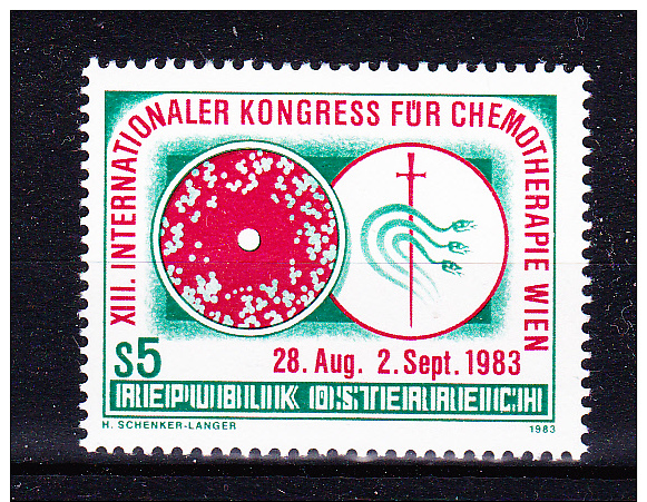 AUSTRIA   1983 , Medical Congress -Wien    , Y&T  #  1577,  Cv   1.40 E , **  M N H , V V F - Nuovi