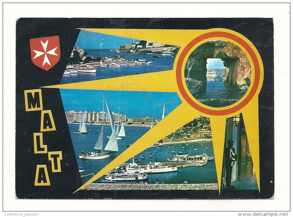 Cp, Malte, Multi-Vues, Voyagée 1988 - Malta