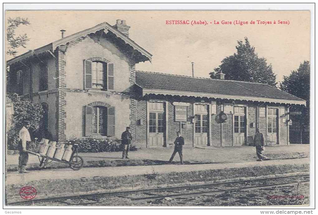 CPA 10 - ESTISSAC - La Gare (Ligne Troyes Et Sens) - Autres & Non Classés