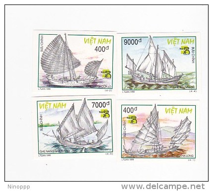 Vietnam 1999 Boats Imperforated Set 4 MNH - Vietnam