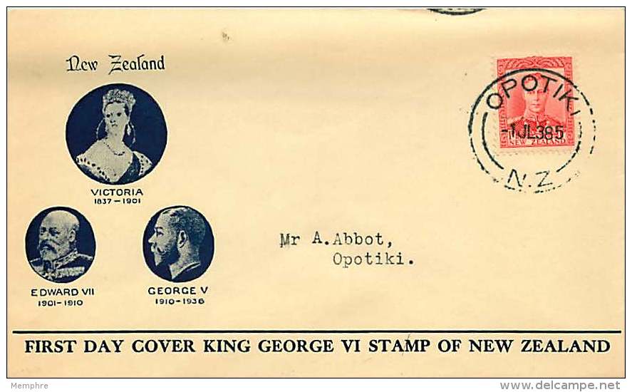 1938  King George VI 1d.  Definitive On  FDC - FDC