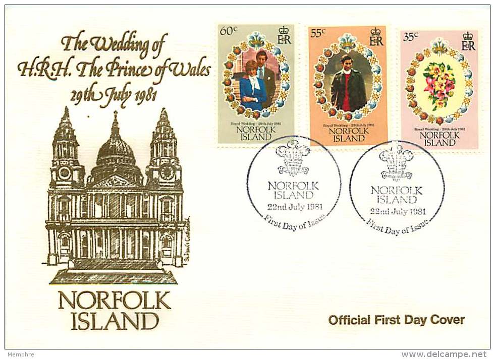 1981  Prince Of Wales's Wedding FDC - Norfolk Island