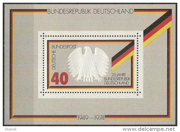 DEUTSCHLAND 1974 Mi-Nr. Block 10 ** MNH - 1959-1980