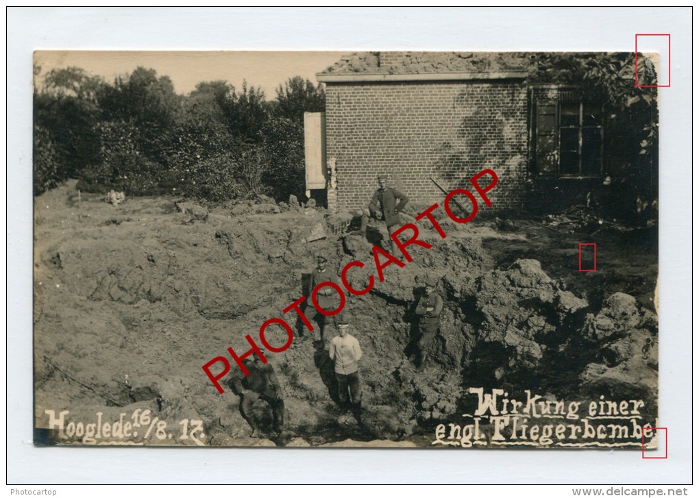 HOOGLEDE-Cratere De Bombe Aerienne-16-8-17-2 X Cartes Photo Allemandes-Guerre 14-18-1WK-BELGIQUE-BELGIEN-Flandern- - Hooglede