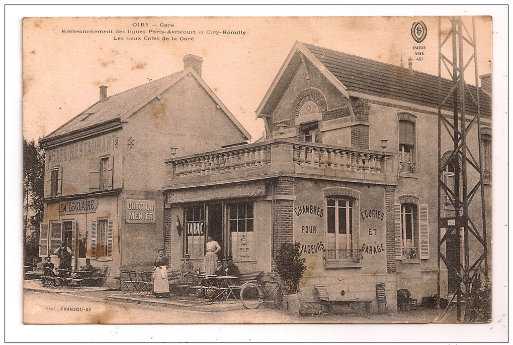 OIRY - Gare - Embranchement Des Lignes Paris-Avricourt Et Oiry-Romilly - Café,Tabac, Em. Leclaire - Ecuries Et Garage - Autres & Non Classés