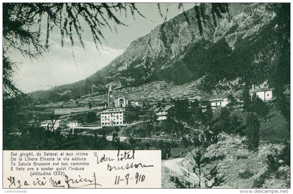 [DC7003] VALLE D'AOSTA - BRUSSON (ALTITUDINE 1332) - Viaggiata - Old Postcard - Altri & Non Classificati