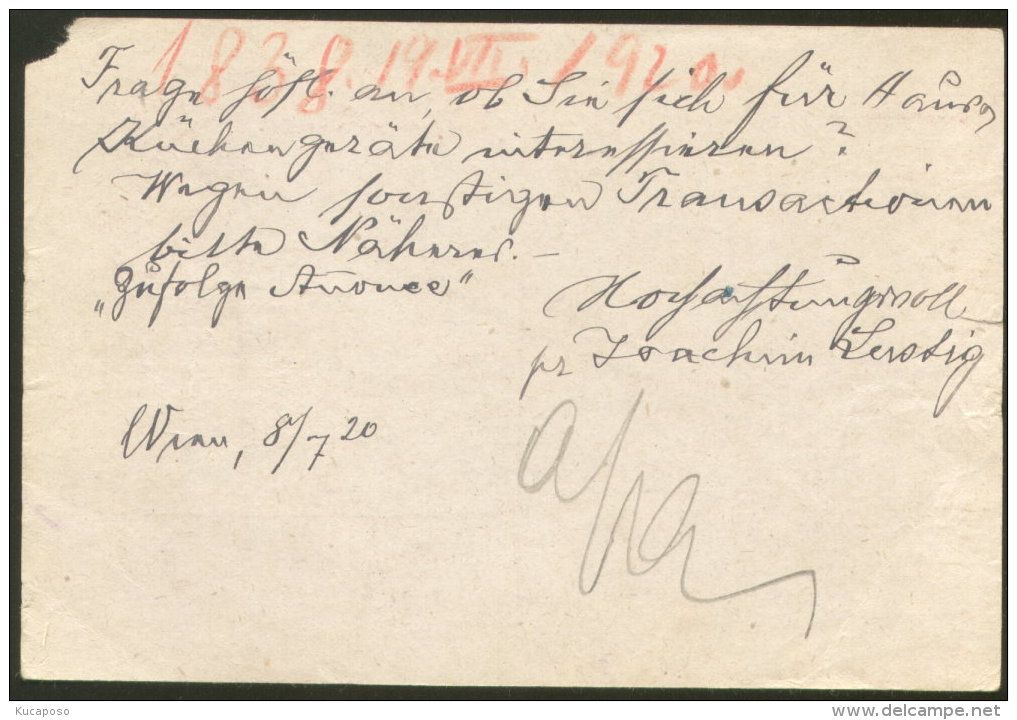 BADEN B WIEN POSTAL CARD "T" TO ZOMBOR CENSORED ORADEA MARE ROMANIA 1920 - Briefe U. Dokumente