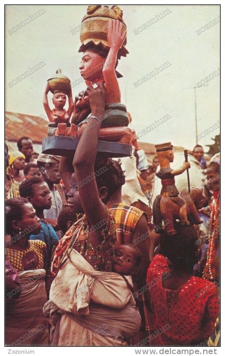 AFRICA, FESTIVAL OF OGUNI,MASKS,SCULPTURE,DRESS, Old Postcard - Sin Clasificación