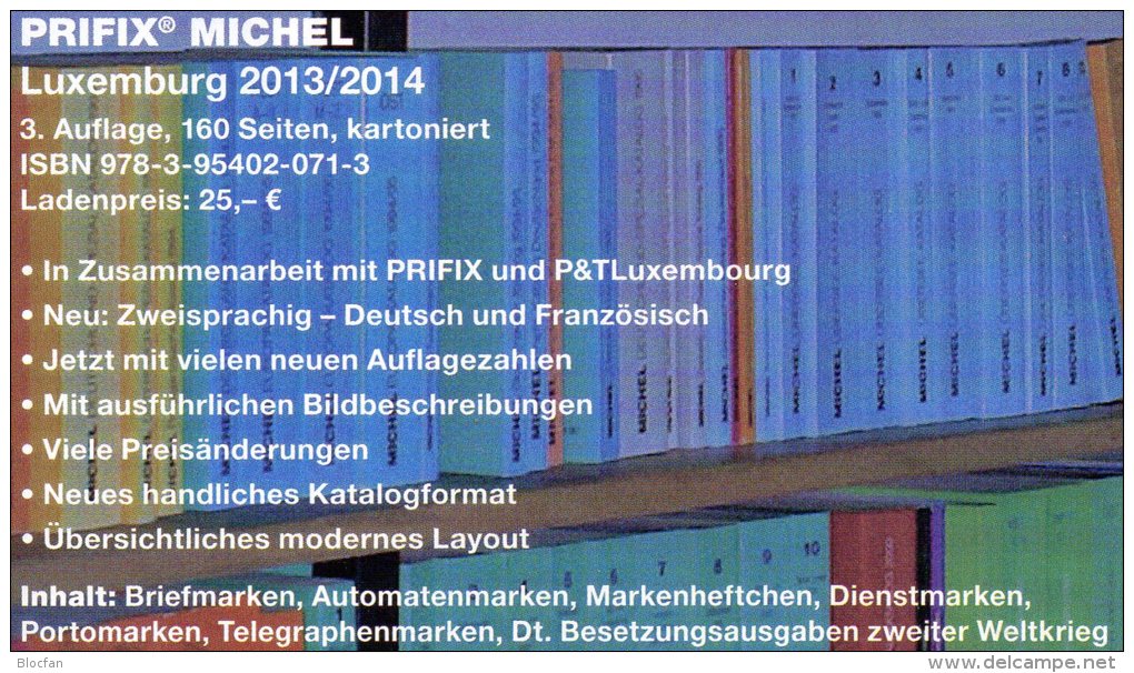 Katalog PRIFIX Michel 2014 Neu 25€ Briefmarken Spezial Luxemburg: ATM MH Dienst Porto Besetzungen In Deutsch-französisch - Filatelia E Historia De Correos