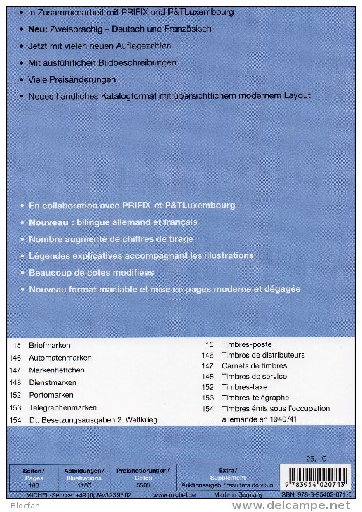 Katalog PRIFIX Michel 2014 Neu 25€ Briefmarken Spezial Luxemburg: ATM MH Dienst Porto Besetzungen In Deutsch-französisch - Filatelie En Postgeschiedenis