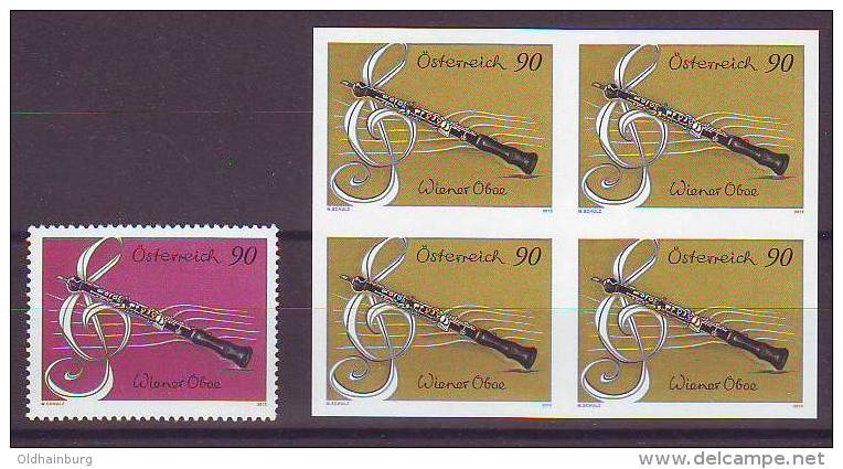 371w: Musics, Oboe- Limited Edition Colour Print Bloc Of 4 (RR), Plus ** - Music