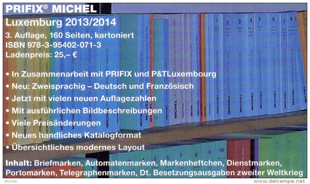 PRIFIX Michel Briefmarken 2014 Neu 25€ Spezial Katalog Luxemburg: ATM MH Dienst Porto Besetzungen In Deutsch-französisch - Kunst