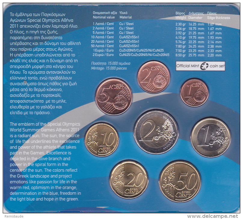 GRECE - COFFRET BU FDC 2011 - RARE - Greece