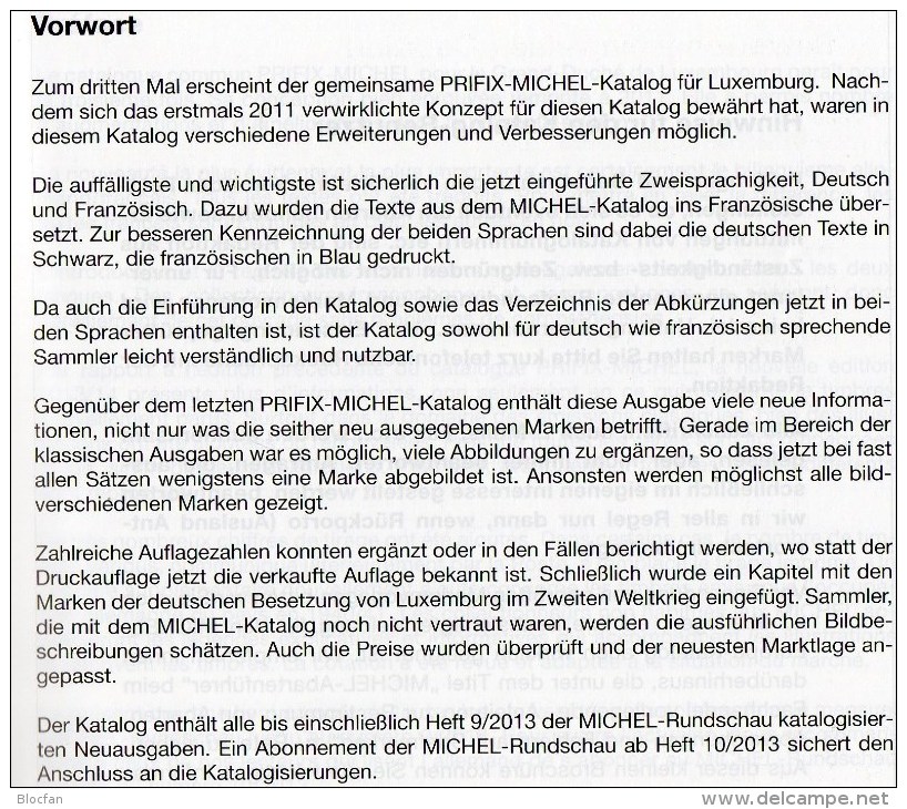 PRIFIX Michel 2014 Neu 25€ Briefmarken Spezial Katalog Luxemburg: ATM MH Dienst Porto Besetzungen In Deutsch-französisch - Andere & Zonder Classificatie
