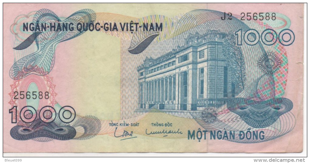 Billet De Banque NGAN-HANG QUOC-GIA VIET-NAM 1971, Dong 1000 - Vietnam