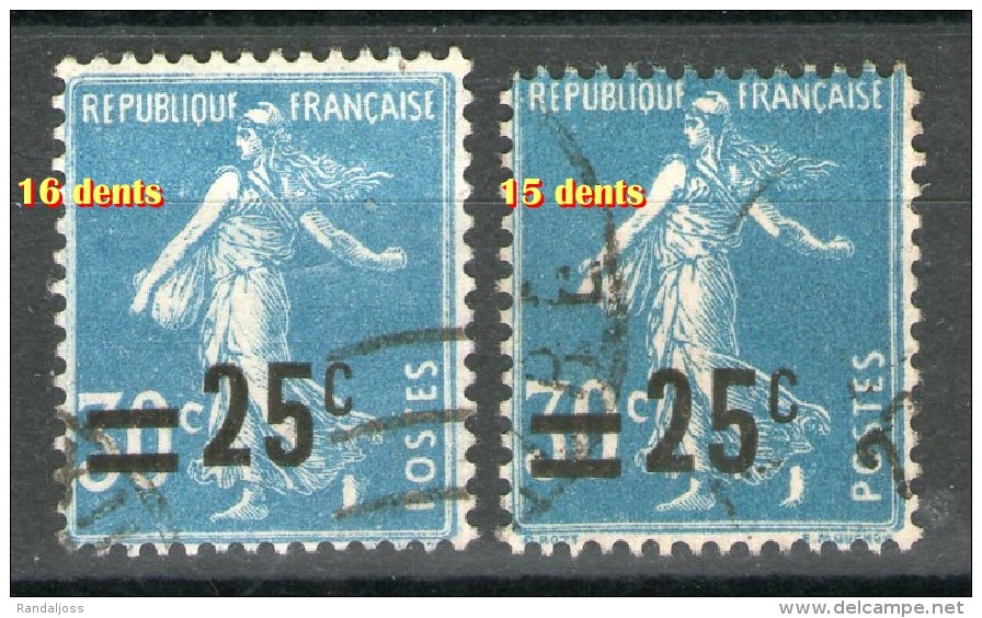 2 N° 217 Type IIA_1 Normal_1 Plus Petit_1 Dent En Moins Provenant Peut être D'un Double Piquage? - Oblitérés