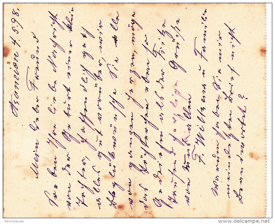 PARAGUAY - 1908 - CARTE LETTRE ENTIER POSTAL De ASCENSION Pour BUENOS AIRES (ARGENTINE) - Paraguay