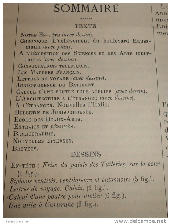 La Semaine Des Constructeurs. N°10. 4 Septembre 1886. Une Villa à Carlsruhe, Grand Duché De Bade. Eglise à Calais. - Magazines - Before 1900