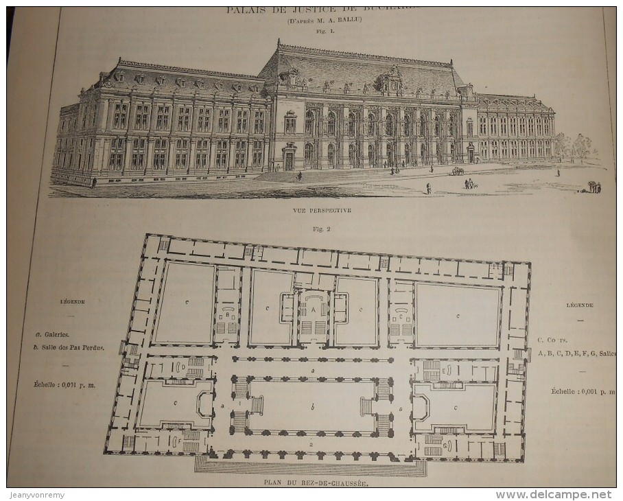 La Semaine Des Constructeurs. N°11. 11 Septembre 1886. Palais De Justice De Bucharest. - Magazines - Before 1900