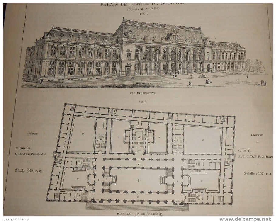 La Semaine Des Constructeurs. N°11. 11 Septembre 1886. Palais De Justice De Bucharest. - Revues Anciennes - Avant 1900