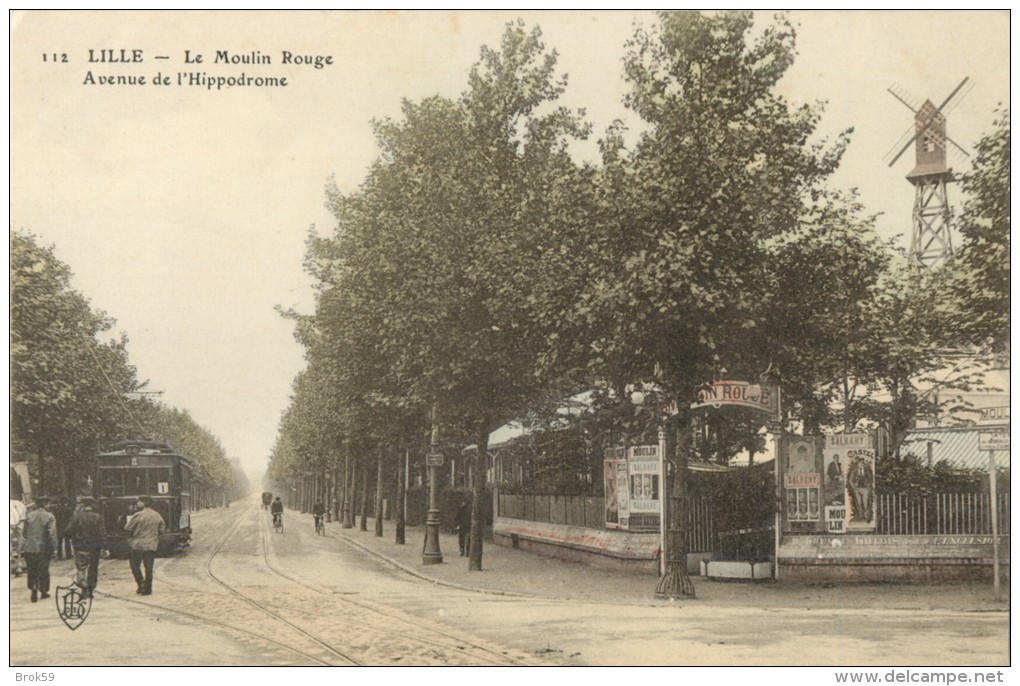 59 LILLE - LE MOULIN ROUGE AVENUE DE L HIPPODROME ( TRAM - CPA COLORISEE ) - Lille