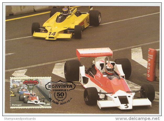 Portugal Circuit De Boavista Course Automobile F1 Bobby Verdon Roe McLarem M26 Carte Maximum 2008 Racing Cars Maxicard - Maximum Cards & Covers