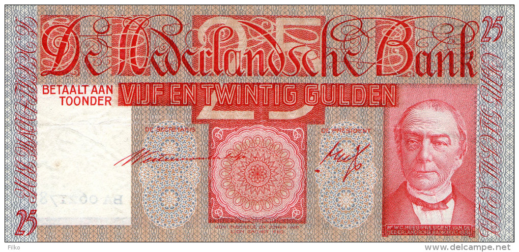 Netherland,25 Gulden,09.05.1934,P.50,as Scan - 25 Florín Holandés (gulden)