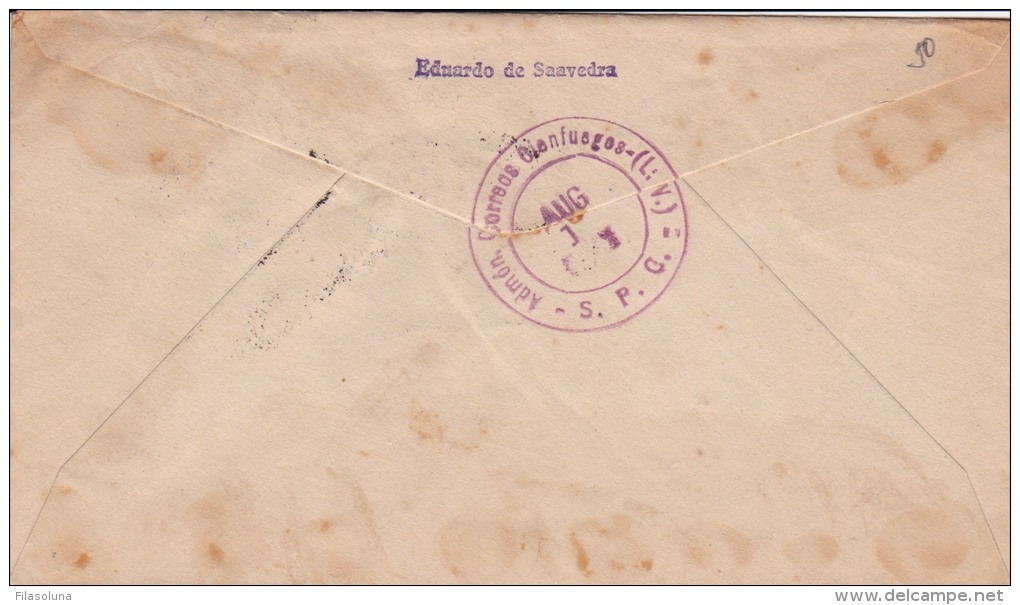 01100 Carta De Barcelona A Cienfuegos - Cuba 1951 - ...-1850 Prefilatelia