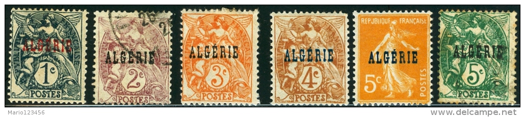 ALGERIA, COLONIA FRANCESE, FRENCH COLONY, 1924-1926,NUOVI (MLH*) E USATI, Scott 1-6 - Neufs