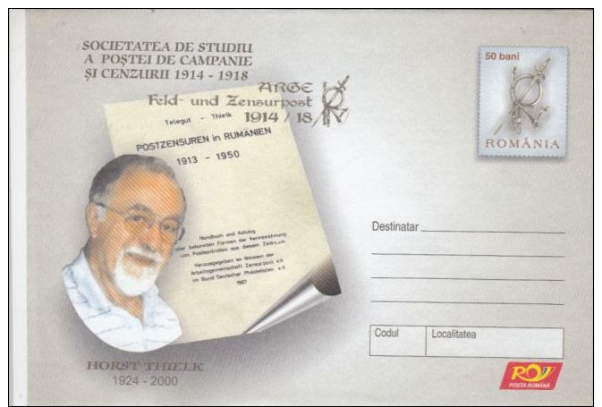 CAMPAIGN AND CENSORE POST RESEARCH SOCIETY, COVER STATIONERY, ENTIER POSTAL, 2005, ROMANIA - Postal Stationery