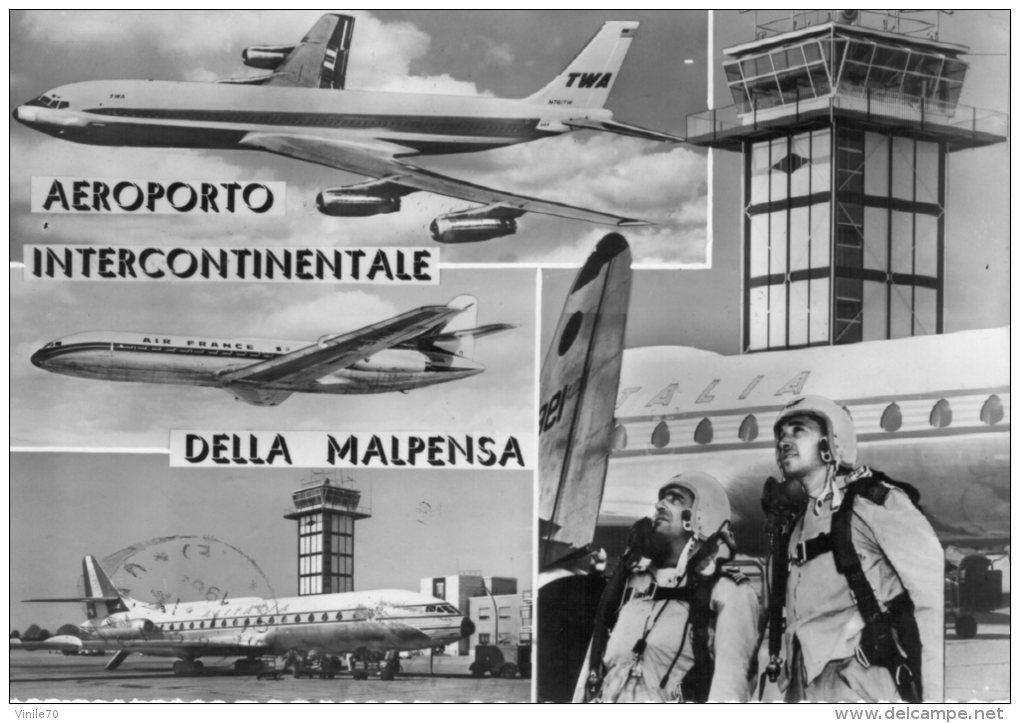 AEROPORTO MALPENSA CARTOLINA VIAGG. 1962 - Aerodromes