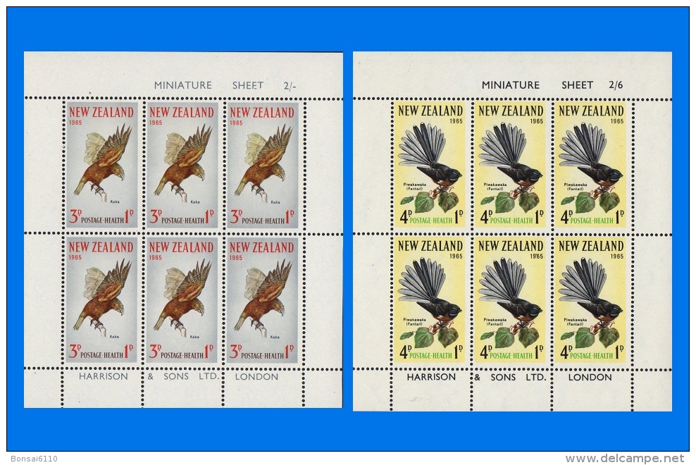 NZ 1965-0001, Healh Stamps, Complete Set Of 2 MNH Miniature Sheets - Nuevos