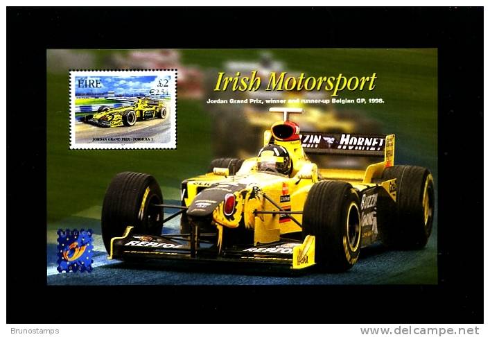 IRELAND/EIRE - 2001 IRISH MOTORSPORT MS OVERPRINTED BELGICA MINT NH - Blocchi & Foglietti