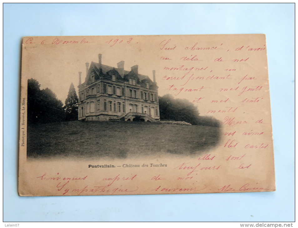 Carte Postale Ancienne : PONTVALLAIN : Chateau Des Touches - Pontvallain