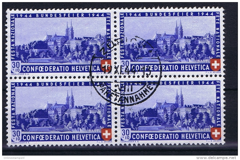 Switserland: 1944, Mi 434 In 4-block Used - Used Stamps