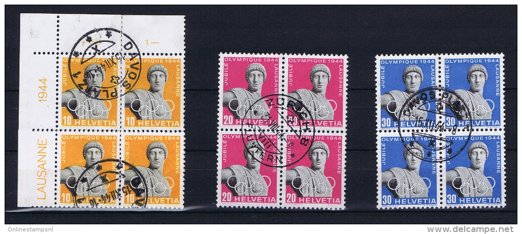 Switserland: 1944, Mi 428 - 430 In 4 Blocks  Used - Usati